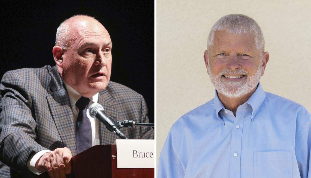 Bruce Jones, left, will challenge Supervisor Bruce Gibson in November for the District 2 seat on the San Luis Obispo County Board of Supervisors.