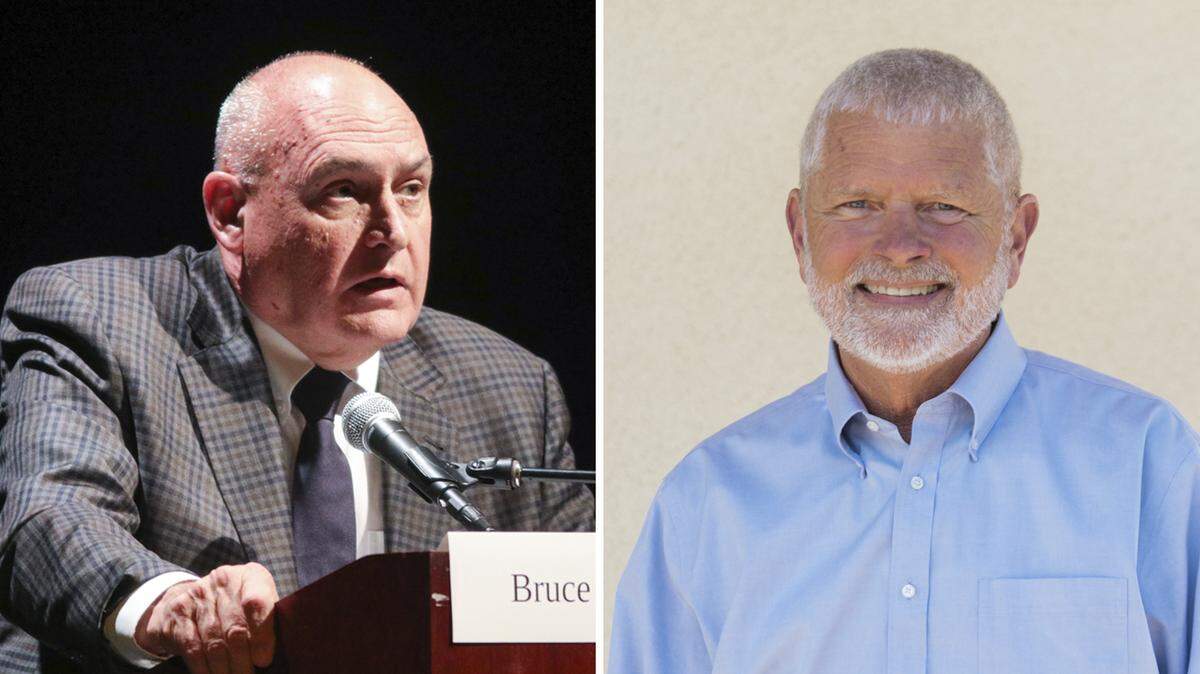 Bruce Jones, left, will challenge Supervisor Bruce Gibson in November for the District 2 seat on the San Luis Obispo County Board of Supervisors.