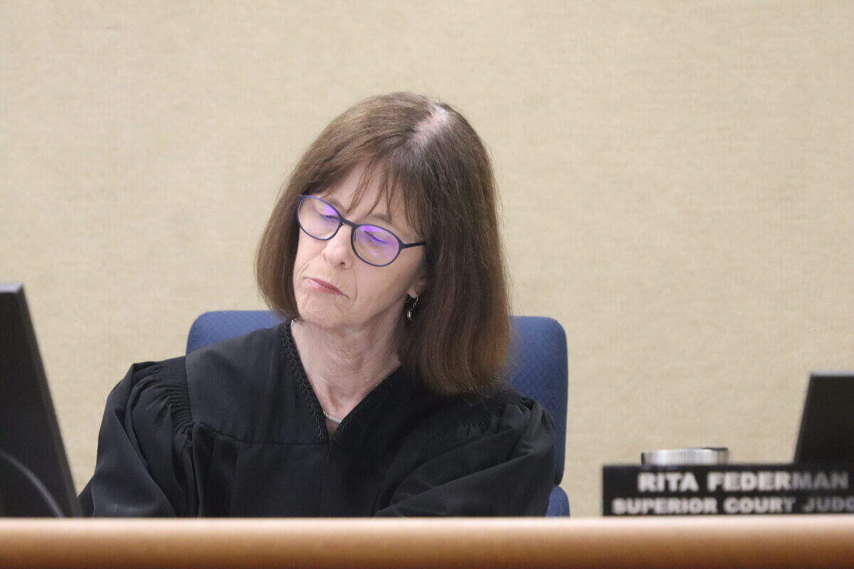 San Luis Obispo County Superior Court Judge Rita Federman presides over the second day of the preliminary hearing of Alejandro and Celestino Soriano Ortiz on June 26, 2026. The brothers are charged in connected to the murder of Isabel Lucas Velasco.