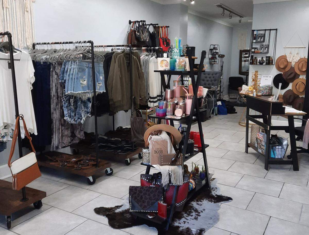 The stock at Cambria’s new Grace & Raven Co. boutique, salon and photo studio changes constantly.