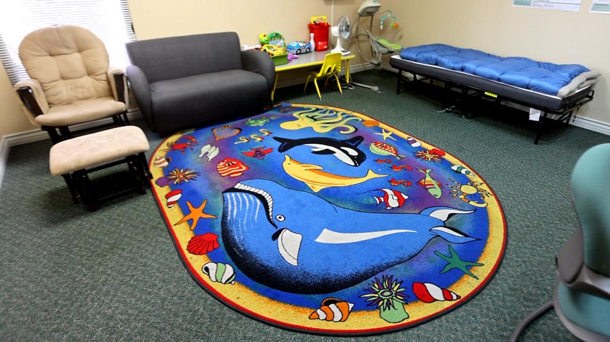 When a foster parents isn’t immediately available San Luis Obispo County Department of Social Services has a temporary facility for the children to stay at while a placement is arranged. This was one of the rooms in an office building on Oct. 21, 2021.