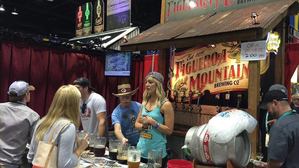 The Figueroa Mountain Brewing Co. booth at the Great American Beer Festival in Denver on Saturday, Sept. 26, 2015. 
