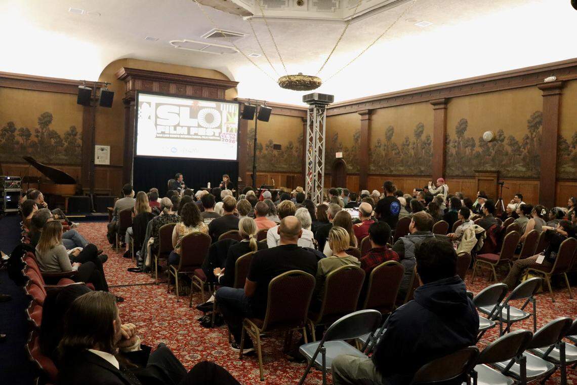 “Sender,” an independent film starring Britt Lower, screened at the Masonic Lounge in downtown San Luis Obispo as a part of the SLO International Film Festival on April 26, 2026, with a special guest appearance from the “Severance” actress.