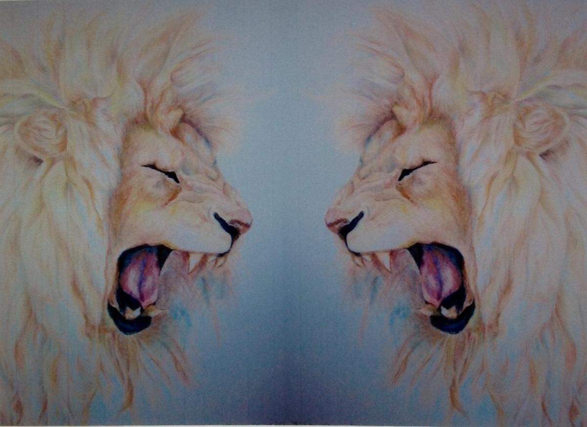 “Two Lions,” by longtime Cambria artist Ruth Armstrong.