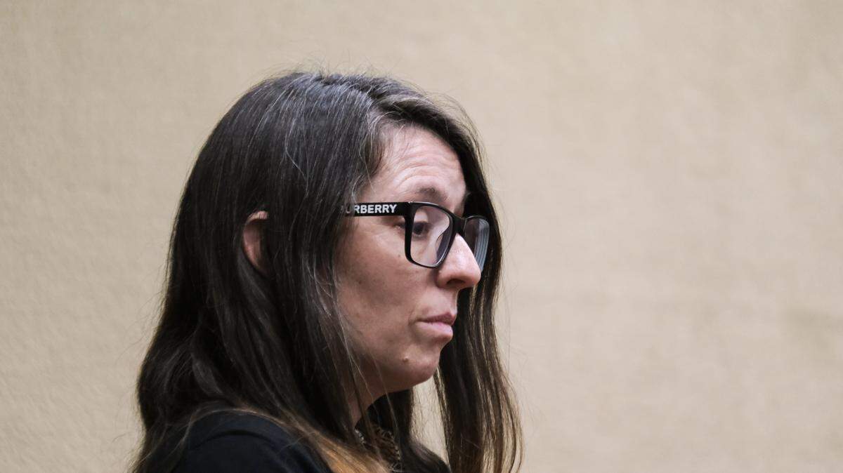 Vanessa Noblitt, 44, pleads not guilty to vehicular manslaughter and other charges in San Luis Obispo Superior Court on Jan. 22, 2025. She is accused of hitting and killing 87-year-old cyclist Saul Goldberg of Avila Beach while she was allegedly driving under the influence on July 23, 2024.