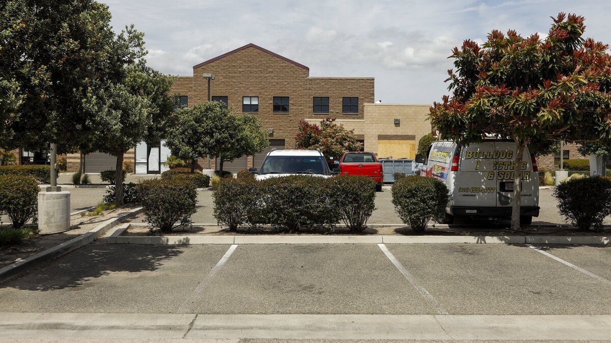 This is the view looking across the parking lot from Coastal Dance and Music Academy to Natural Healing Center, a medicinal and recreational cannabis retail shop on Huston Street in Grover Beach.