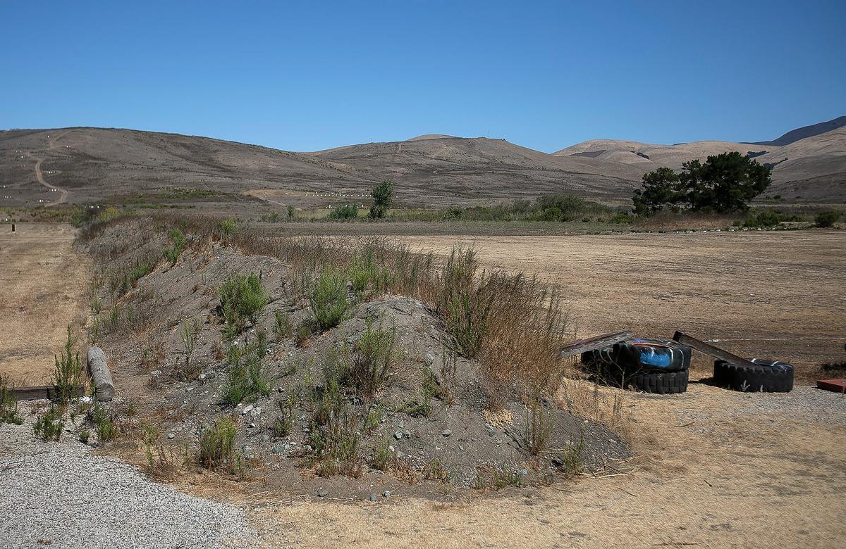 Julia Soto is the general manager of SLO Sportsmen’s Association pistol range located on Highway 1 in rural San Luis Obispo. This berm is located near the Delta long range.