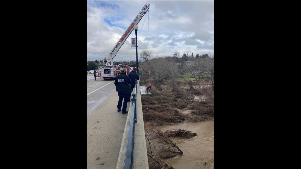 Paso Robles firefighters rescue man stranded on island in Salinas River
