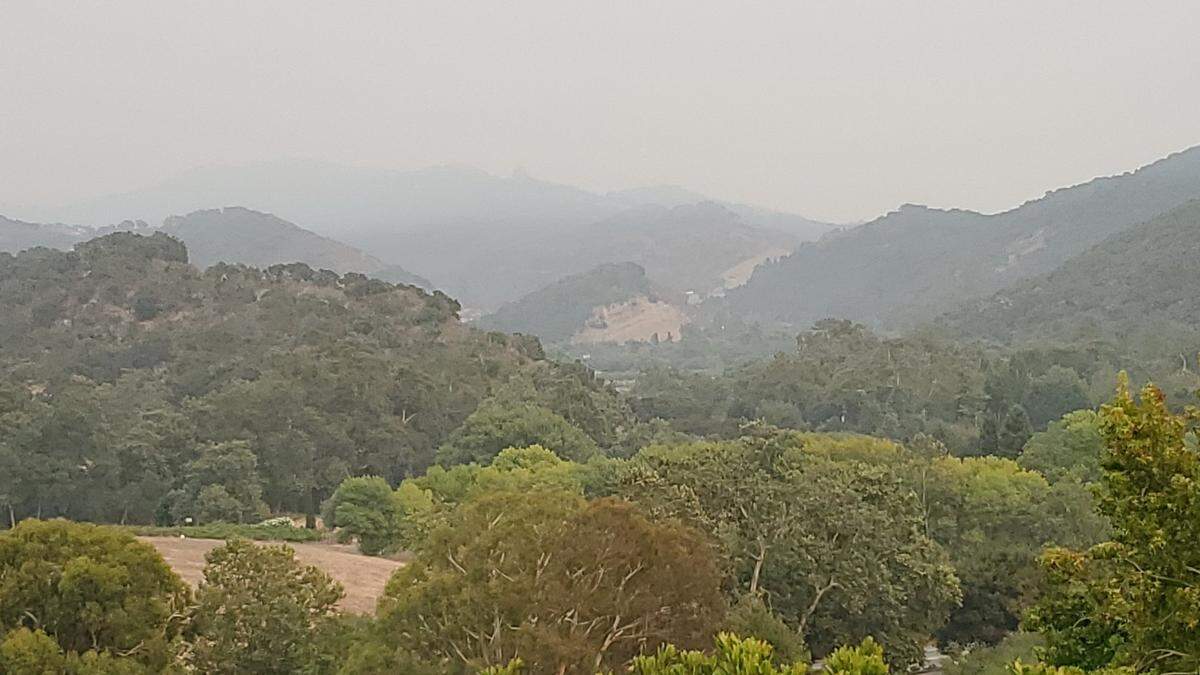 Haze clings to the Avila Valley on Wednesday, Aug. 19, 2020.