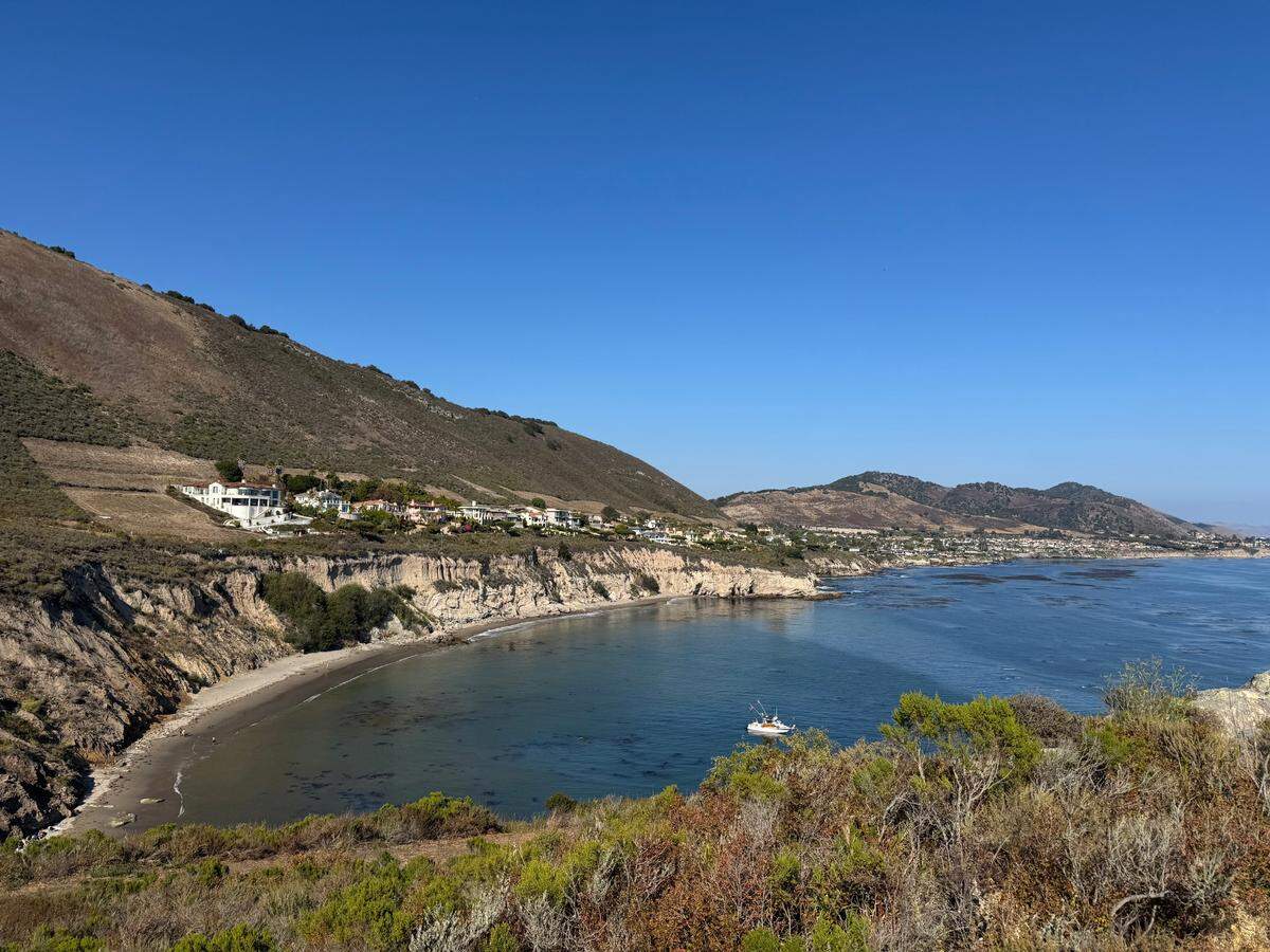 A boat sits in Pirate’s Cove in Avila Beach on July 16, 2025.