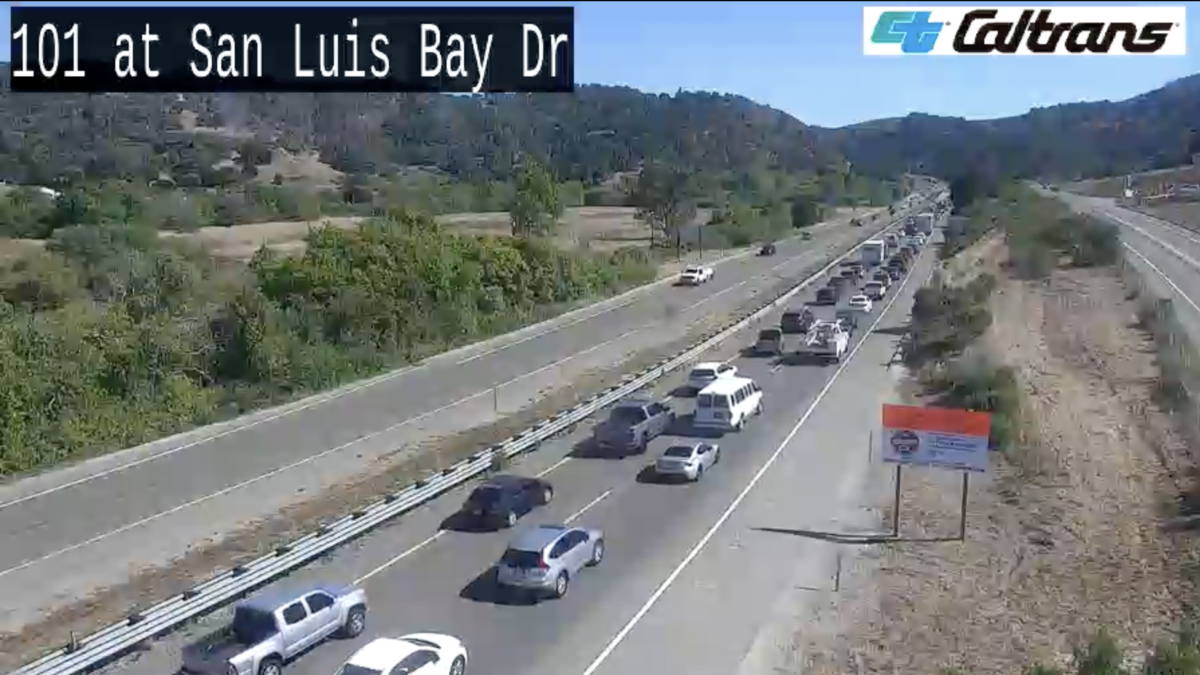 A motorcycle crash on the southbound side of Highway 101 injured the rider and slowed traffic near Avila Beach Drive on July 8, 2026.