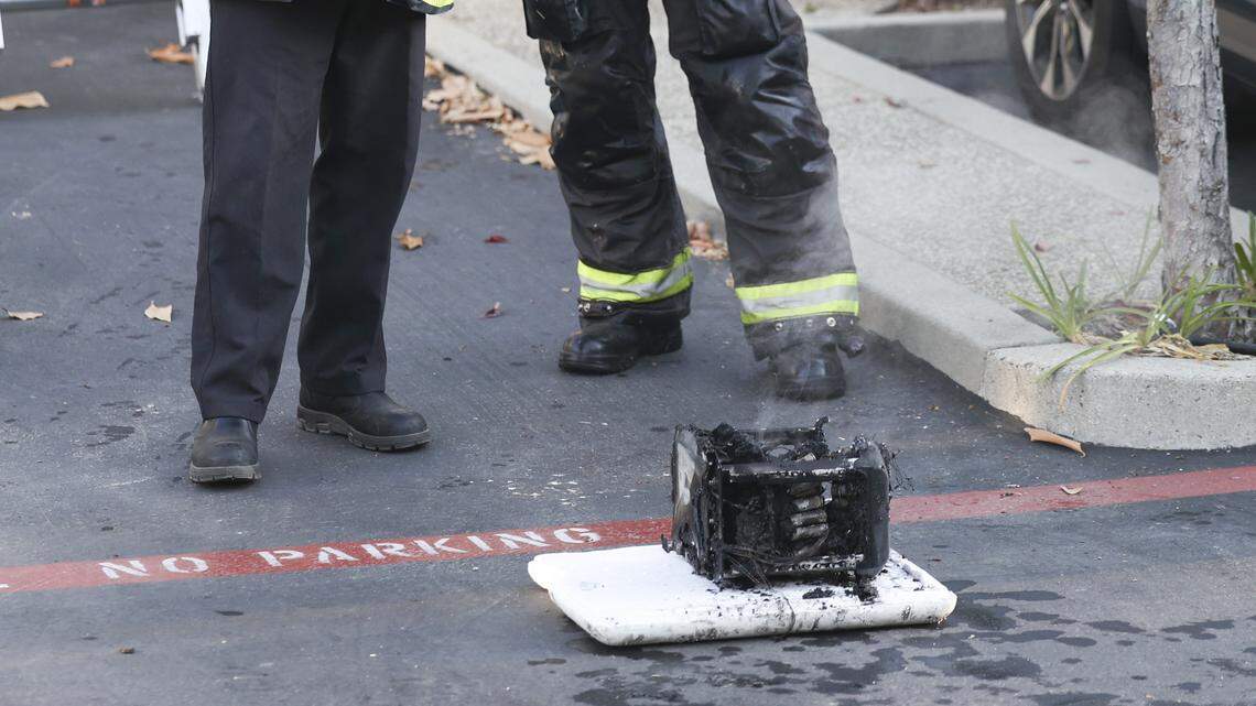 Firefighters found a burnt lithium-ion battery on the scene of a San Luis Obispo house fire on Aug. 28, 2025. The cause of the fire was still under investigation.