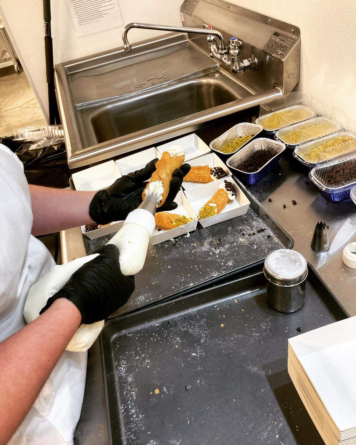 Jeff and Emma Powers make the cannolis for Yolo Cannolo themselves using a traditional ricotta cream recipe.