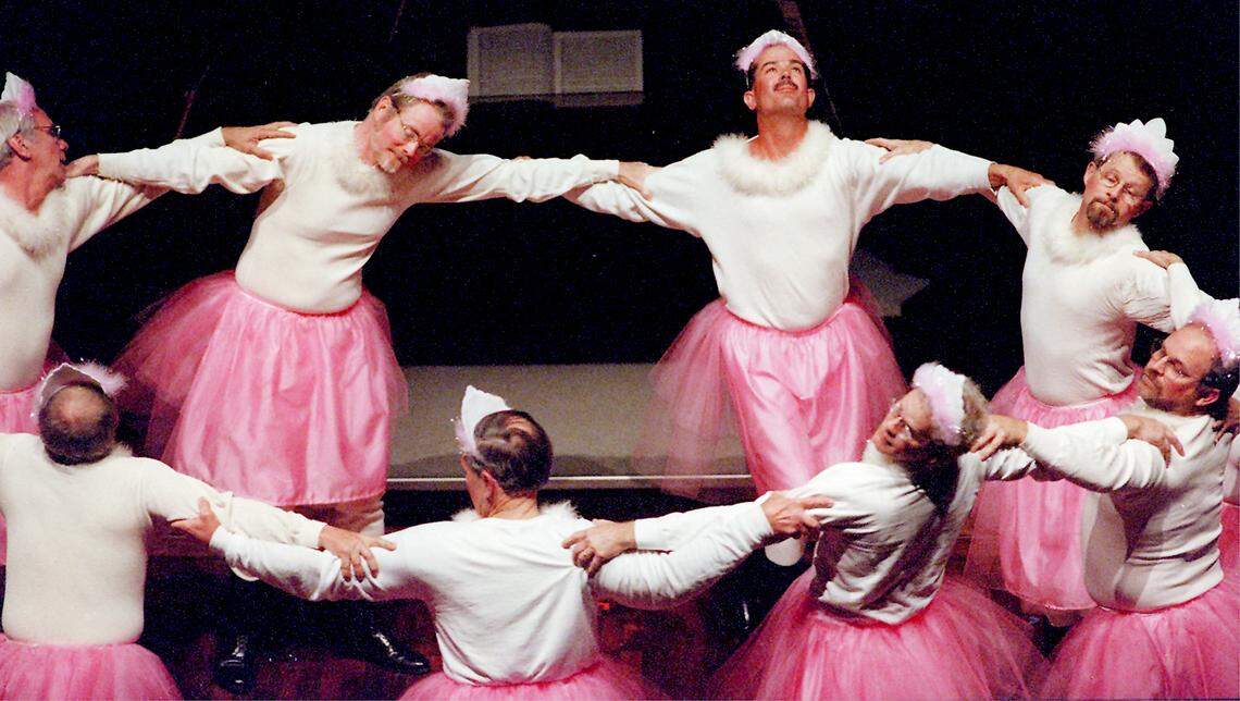 Swan Lake as performed by Vocal Arts Corpse de Ballet. At the April Fool's Concert at the Performing Arts Center in San Luis Obispo April 1, 2000.