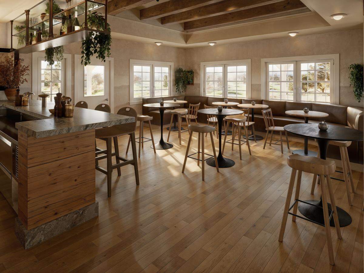 Nightsky camps is renovating the Dairy Creek Golf Course’s restaurant space, which will open under a new name in early July 2025, as shown in a mock-up of the design. The upscale American eatery, Marcerro, will service the entire indoor and outdoor dining area as well as the course’s Top Golf-style driving range.