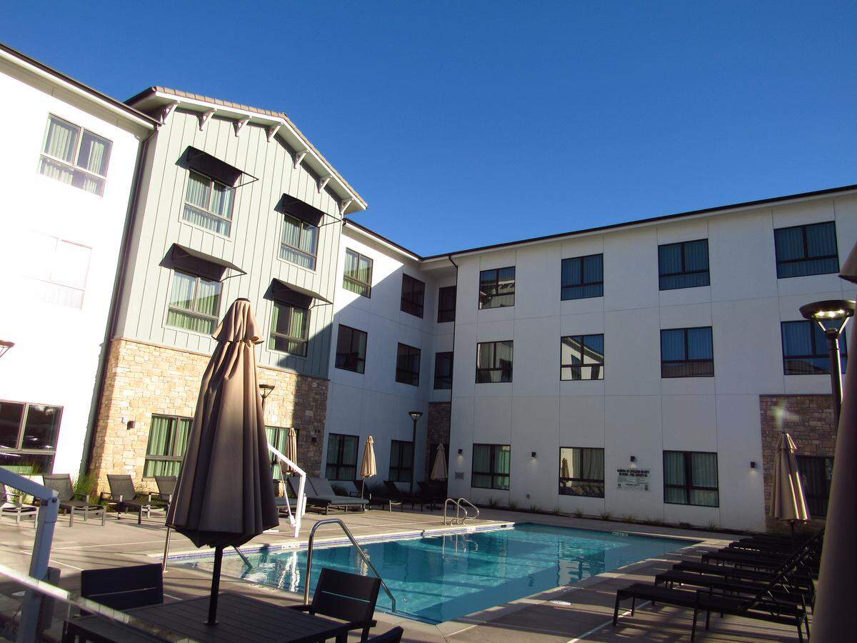 The new Cambria Hotel Templeton-Paso Robles has a pool, jacuzzi and cabanas that can be reserved and turned private.