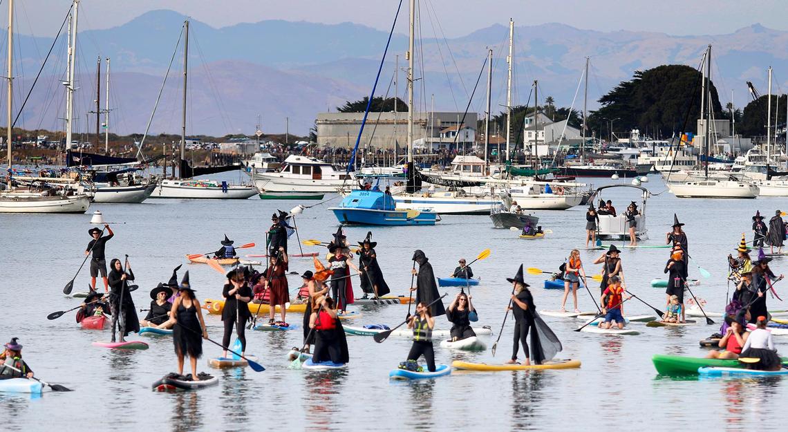 Witches and warlocks took over the waters in Morro Bay on Saturday, Oct. 26, 2024, for their annual cackling cruise around the harbor.