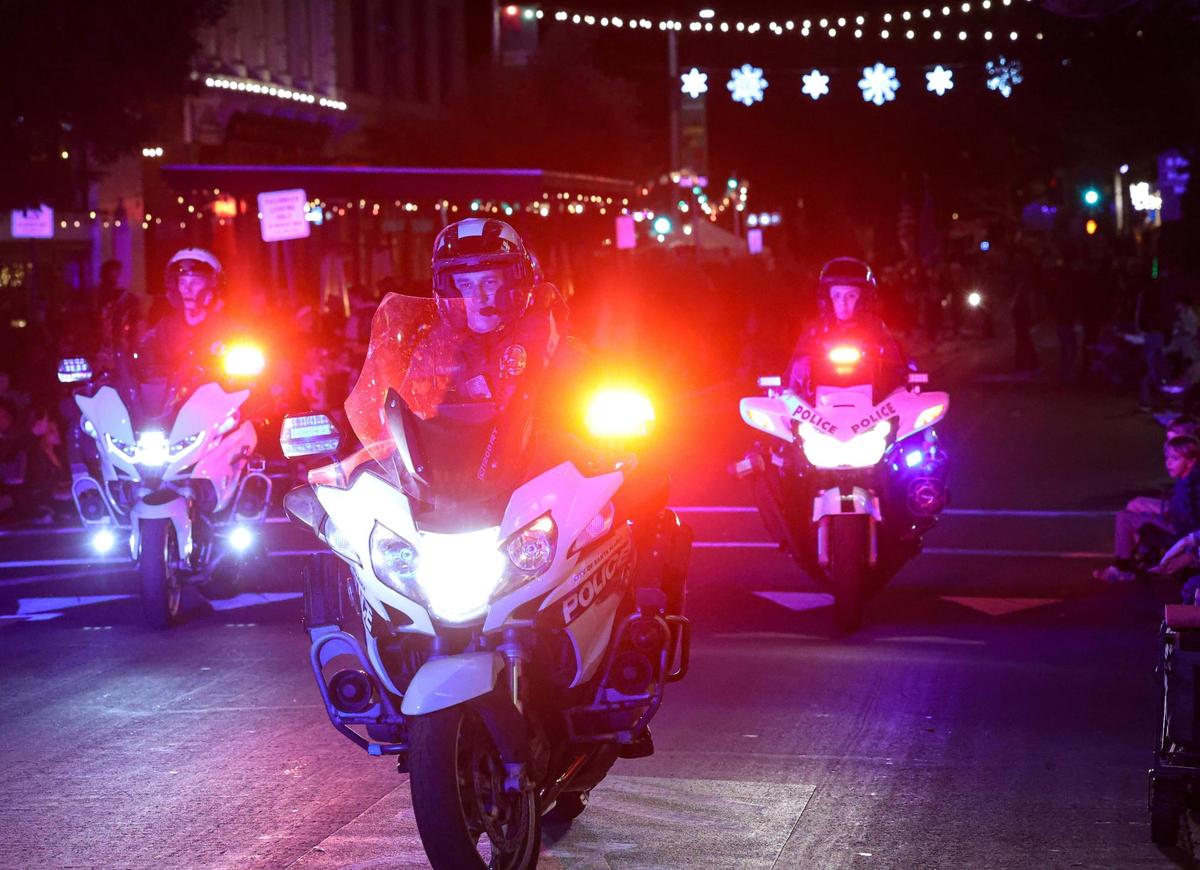 SLOPD started the parade off with help from Paso Robles and Santa Maria motorcycle units. San Luis Obispo held the 47th Annual Downtown Holiday Parade on Dec. 1, 2023, with the theme “Out of This World!”