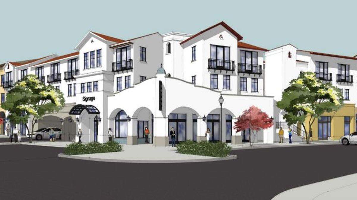 A rendering of the planned Colony Square hotel and development, which was recently approved by the Atascadero Planning Commission.