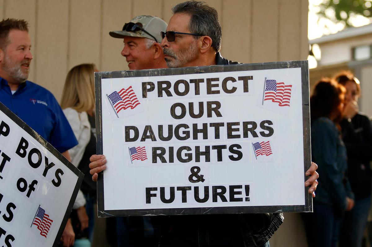 A contentious Lucia Mar Unified School District board meeting on May 6, 2025, kicked off with crowds of people rallying outside the board room over the issue of transgender students’ participation in school sports and use of the bathrooms and locker rooms that align with their gender identities.
