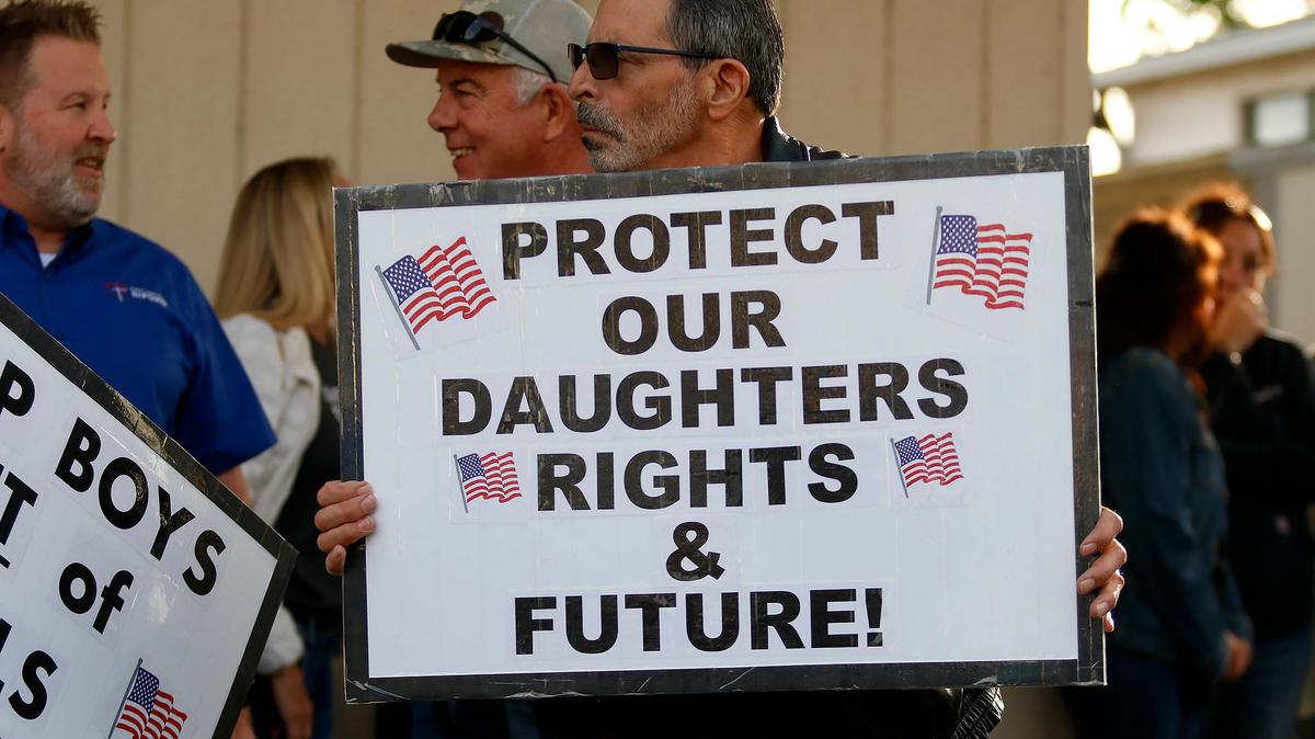 A contentious Lucia Mar Unified School District board meeting on May 6, 2025, kicked off with crowds of people rallying outside the board room over the issue of transgender students’ participation in school sports and use of the bathrooms and locker rooms that align with their gender identities.