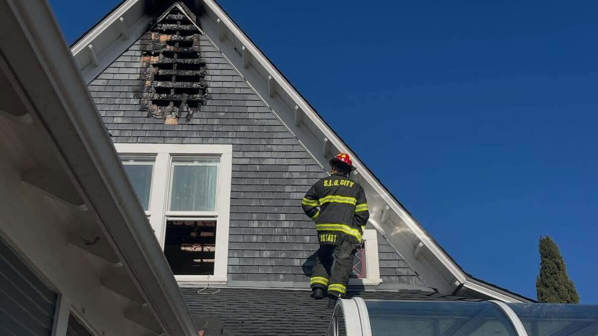 A fire damaged a house on Chorro Street in San Luis Obispo on March 5, 2026.