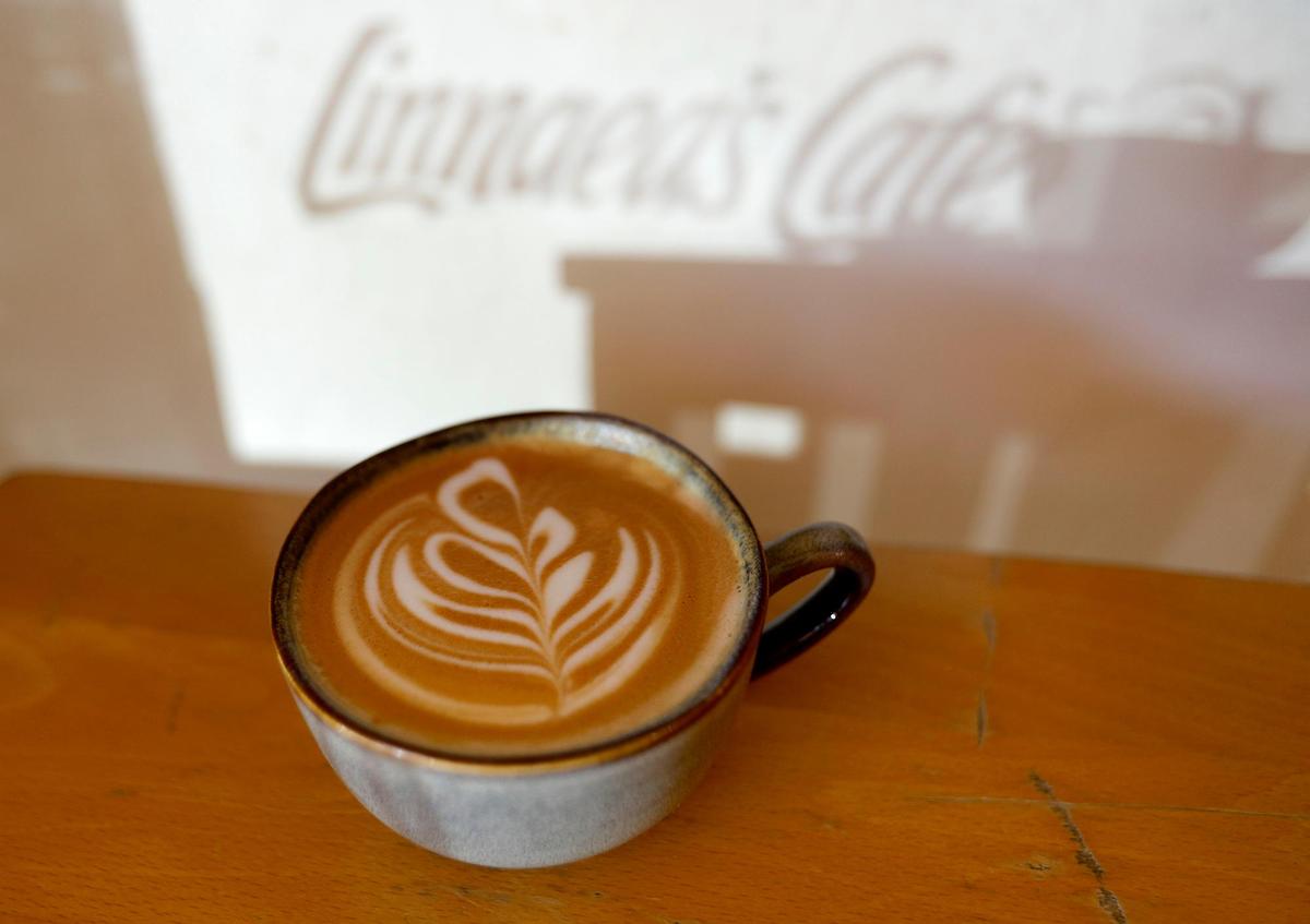 A pretty cappuccino is ready at Linnaea’s Cafe in San Luis Obispo. The cafe, which launched in 1984, has been owned by Rusty and Alex Quirk, husband and wife team, since 2023.