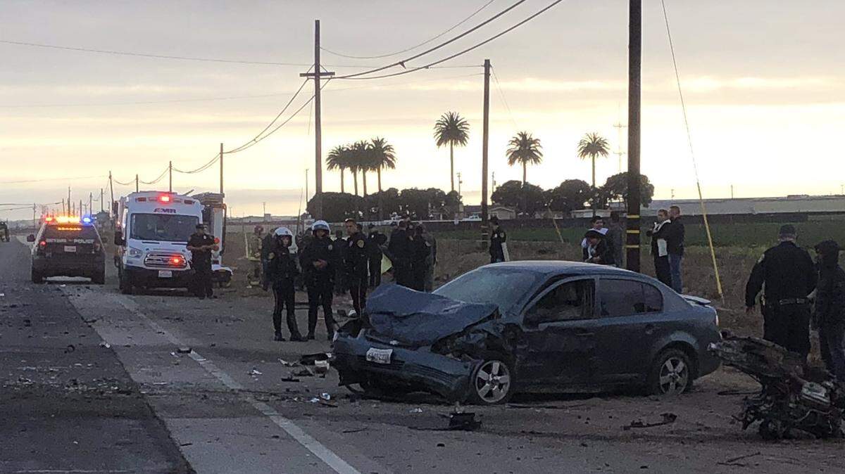Two people were killed and four others were injured in a collision Friday evening on Highway 166 between Santa Maria and Guadalupe.
