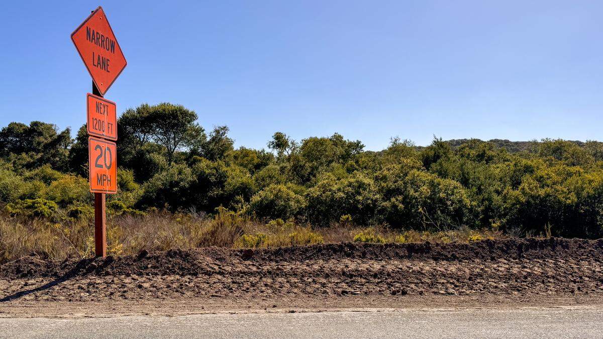 The San Luis Obispo County Department of Public Works erected dirt berms along shoulders and turnouts on Turri Road in August 2024, to curb illegal camping and trash dumping.