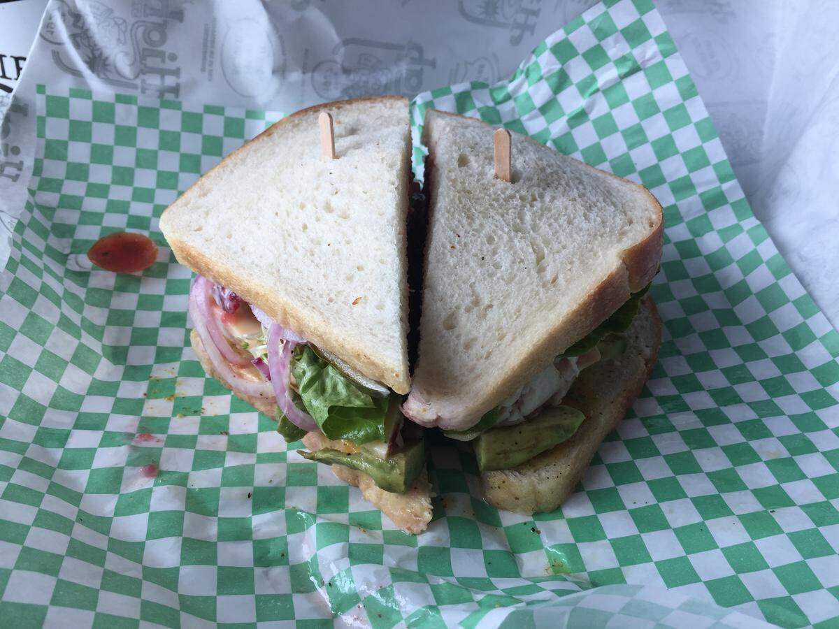 The Tropical Vacation sandwich from High Street Deli in San Luis Obispo.