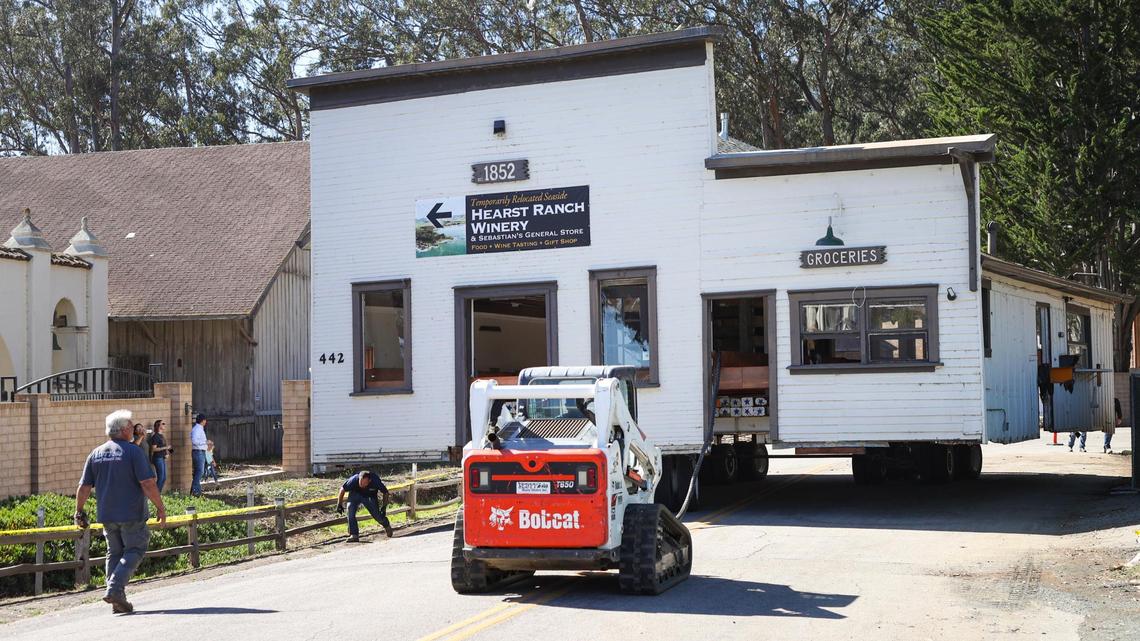 It was moving day for the over century-old Sebastian’s Store in San Simeon. The building moved, foundation is being replaced and the building restored scheduled to open next year.