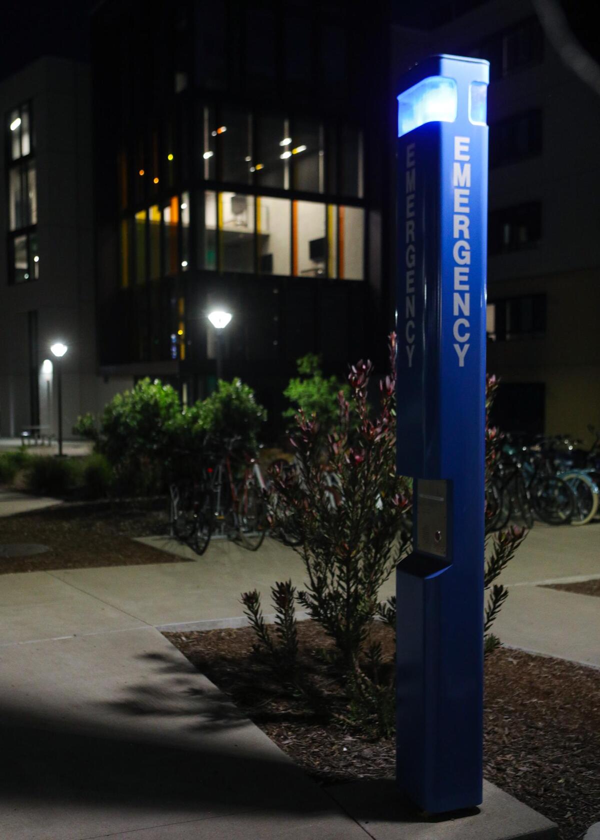 There are safety measures in place at Cal Poly with the newest yakʔitʸutʸu dorms include lights, security cameras and “blue safety poles”. Other areas of the campus have fewer resources.