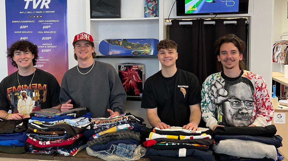 Nathan Smidt, Dominic Gamboni, Beau Gamboni and Austen Hanner started their own vintage shop as undergraduates at Cal Poly and Cuesta College. After hosting a series of pop-ups, the group opened a brick-and-mortar store in downtown San Luis Obispo in February.