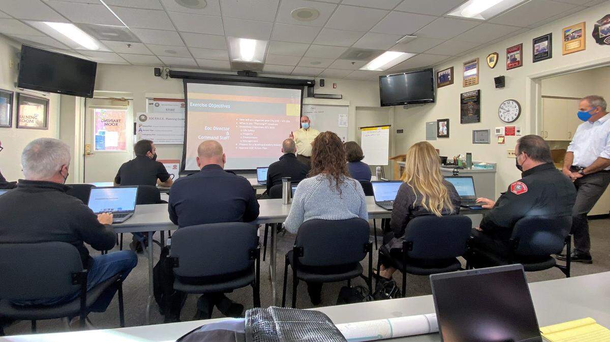 The city of San Luis Obispo held a severe-weather drill for first responders in preparation for their training at FEMA’s Emergency Management Institute (EMI) to enhance their capabilities to minimize the impact of disasters on the public.