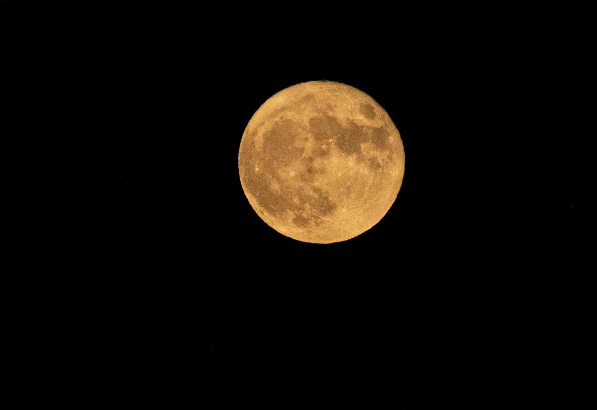 A full moon rises in the skies over Cayucos Drive in San Luis Obispo in 2022. The beaver supermoon will be officially full on Friday, Nov. 15, 2024.
