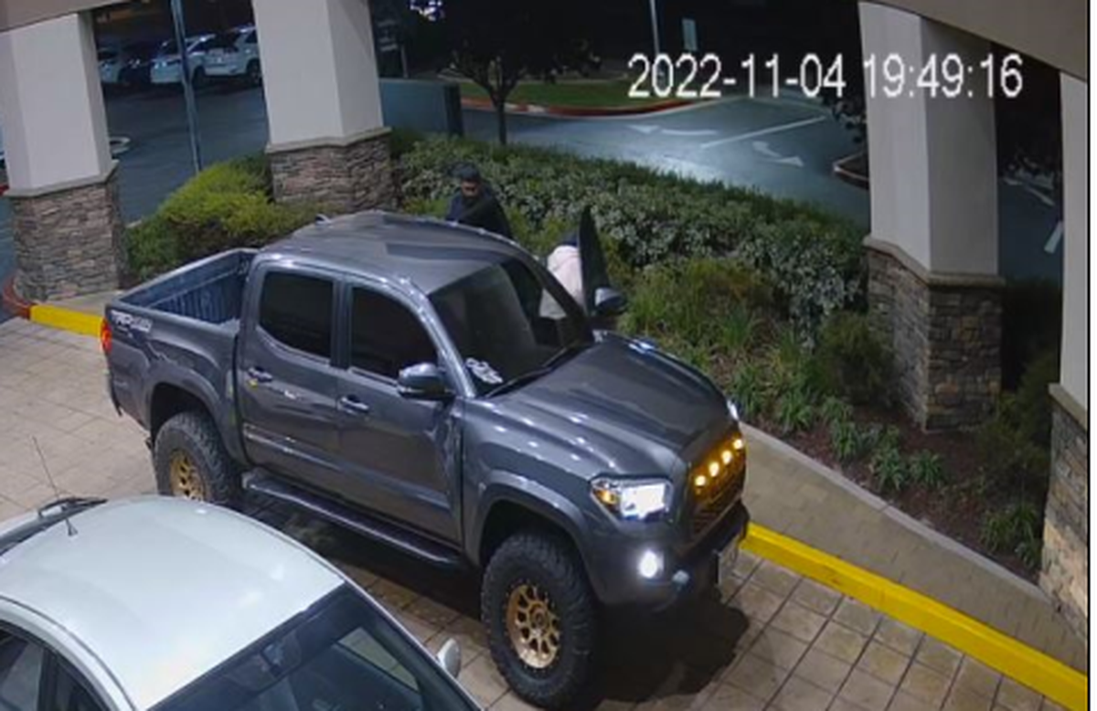 The San Luis Obispo County Sheriff’s Office is anyone who saw this newer dark grey lifted Toyota Tacoma with gold rims near the Lopez Lake area on Nov. 4, 2022, to contact investigators.