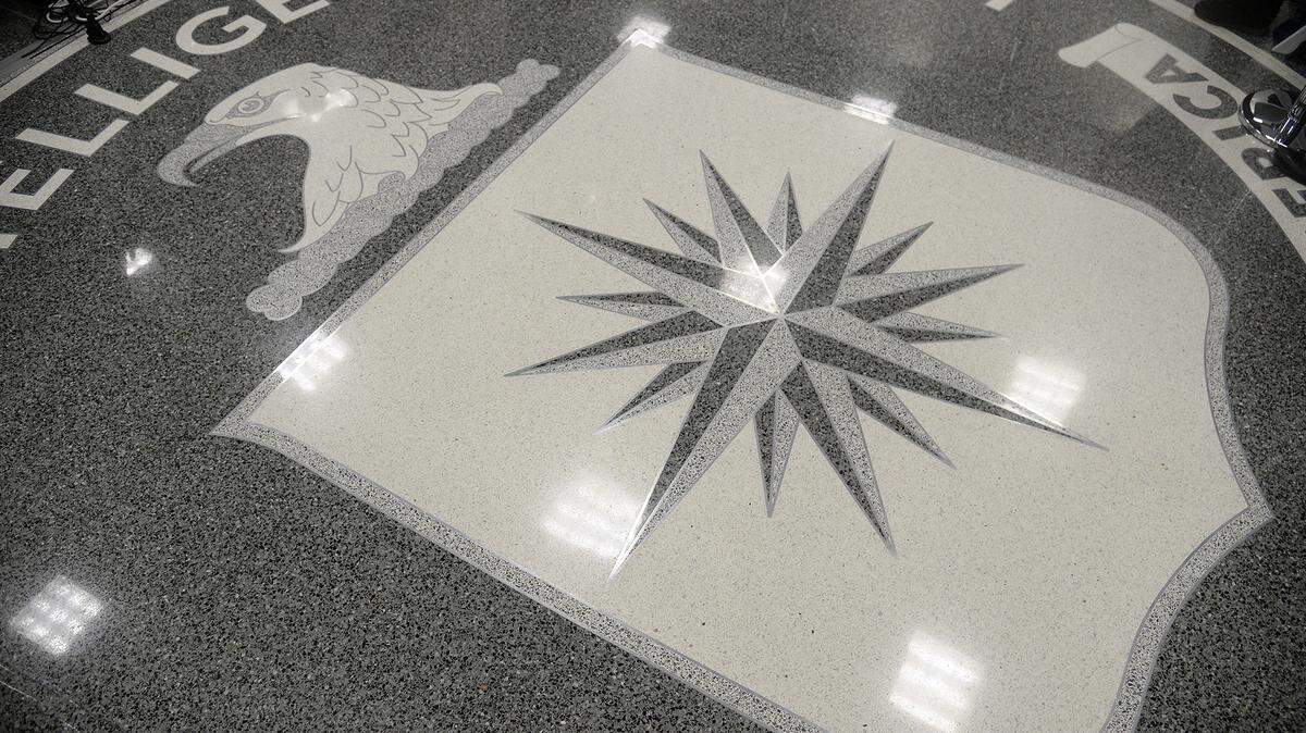 The CIA seal is seen on the floor on Jan. 21, 2017, at the CIA headquarters in Langley, Virginia. (Olivier Douliery/Pool/Sipa USA/TNS)