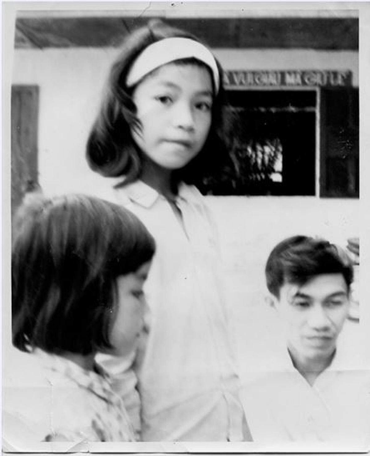 Do Ti Thuan, a student at the Bo De (Buddhist) School in Hoa An, with teacher and friend to Bruce West, Ong De, at bottom right.