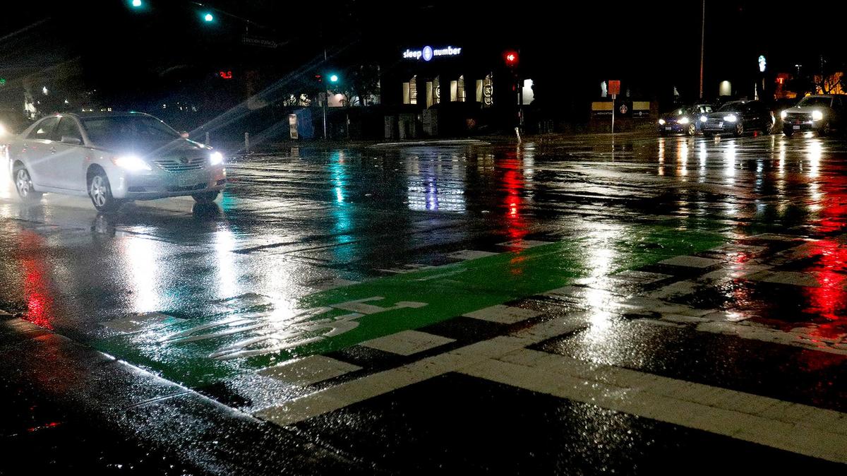 The first of two atmospheric river storms hit San Luis Obispo County on Feb. 4, 2025, bringing with it reports of downed tree branches, numerous traffic incidents and a power outage. A view of the Froom Ranch and Los Osos Valley Road intersection.