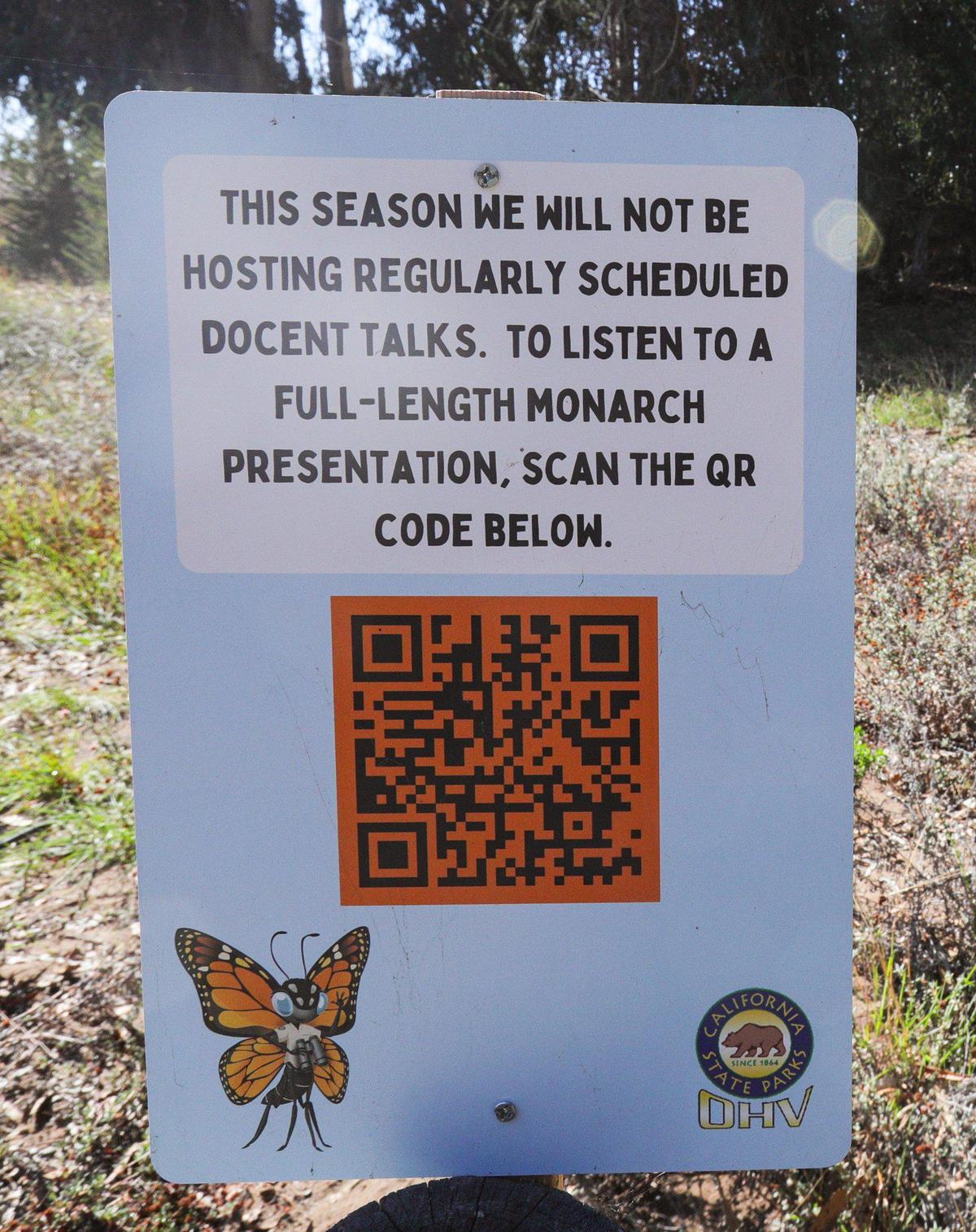 The Pismo State Beach Monarch Butterfly Grove season has begun and will run through February. Numbers as of Nov. 2, 2022, were higher than last year’s count. This season, docent talks are via QR code. There won’t be regularly scheduled presentations.