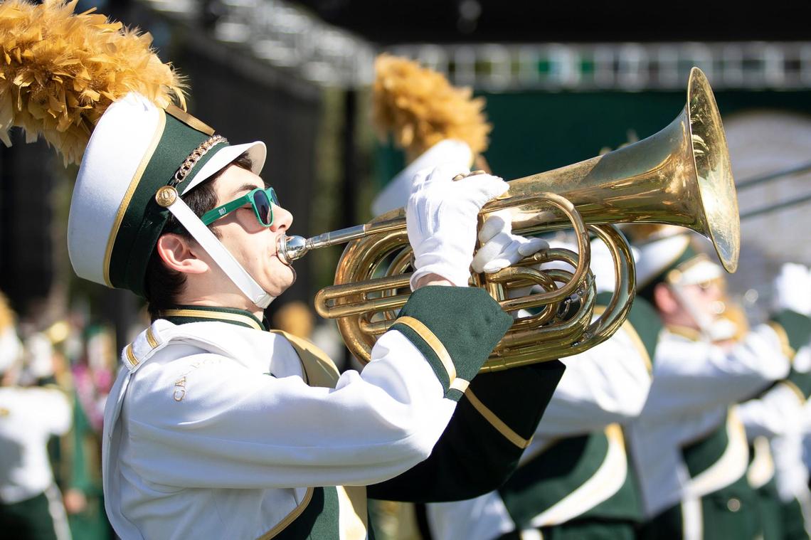 Cal Poly kicked off graduation weekend with three ceremonies on June 15, 2024. The university expects to celebrate more than 6,300 graduates throughout the weekend. The Cal Poly band played.