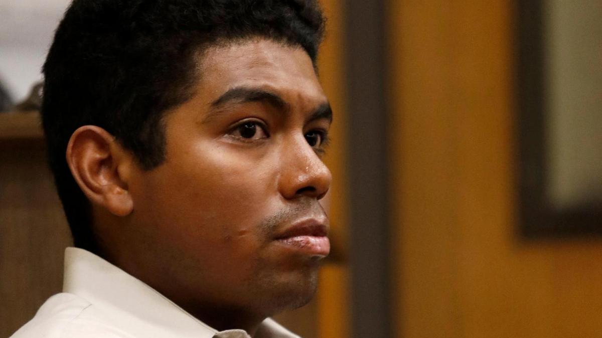 Daniel Angel Saligan Patricio, 24, listens in court on March 1, 2023. He is charged with vehicular manslaughter in the deaths of Matthew Chachere, 39, and Jennifer Besser, 36, on Nov. 21, 2022.
