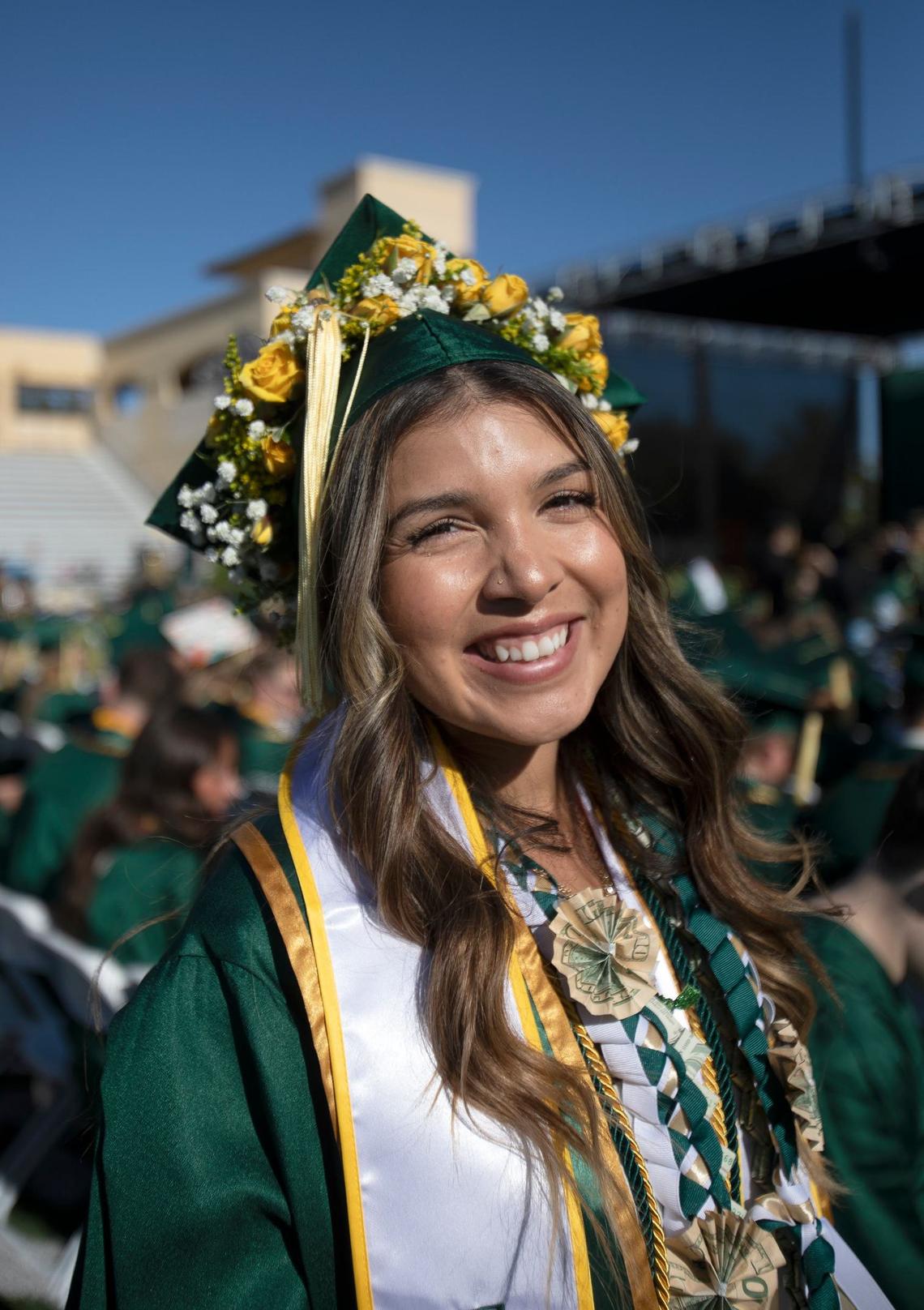 Cal Poly kicked off graduation weekend with three ceremonies on June 15, 2024. The university expects to celebrate more than 6,300 graduates throughout the weekend. Gabriella Monreal, a Bioresouce and Agricultural Engineering graduate, says her grandmother decorated her cap.