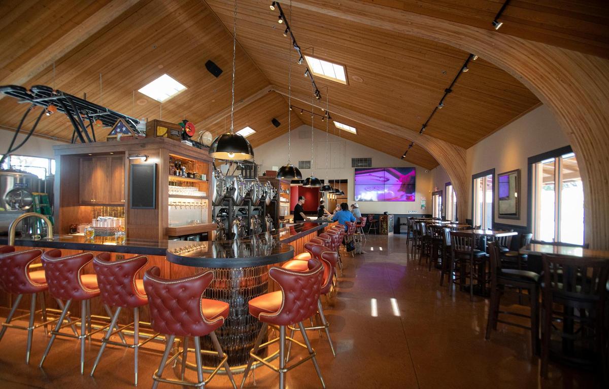 The interior of Paso Robles Brewing Company’s bar and restaurant.