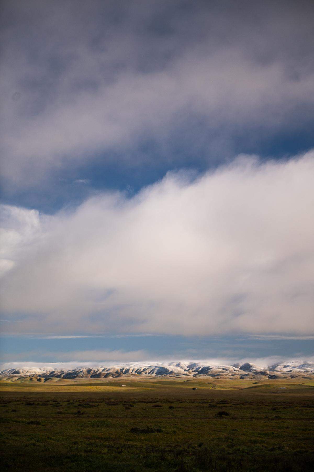 Snow dusts the Temblor Range east of California Valley on Feb. 17, 2026.