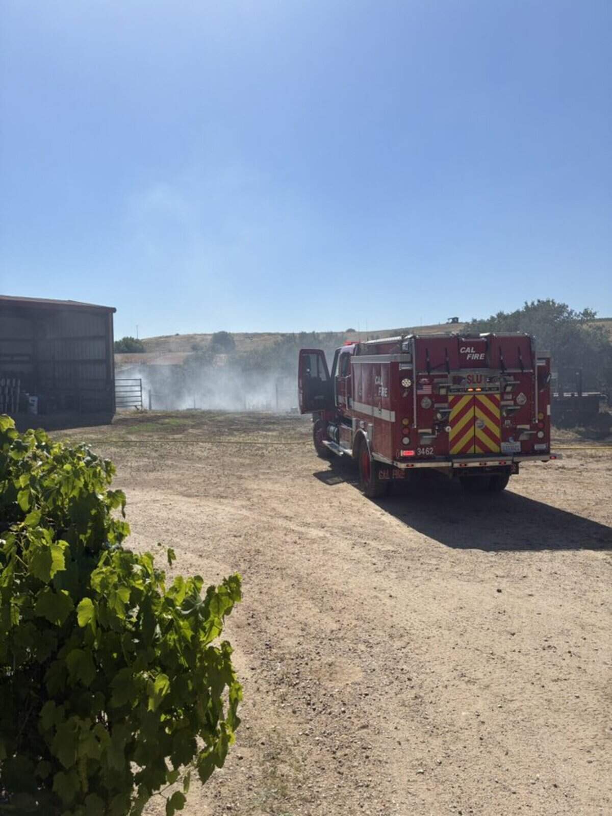 Cal Fire responded to a vegetation fire in the 6000 block of Hog Canyon Road in northern San Luis Obispo County on Wednesday, April 29, 2026.