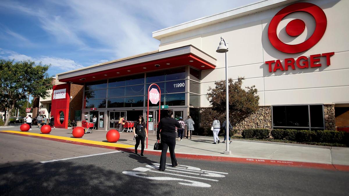 Shoppers walk into Target in San Luis Obispo on Friday, Nov. 26, 2021. Black Friday shopping was mild compared to previous years. 