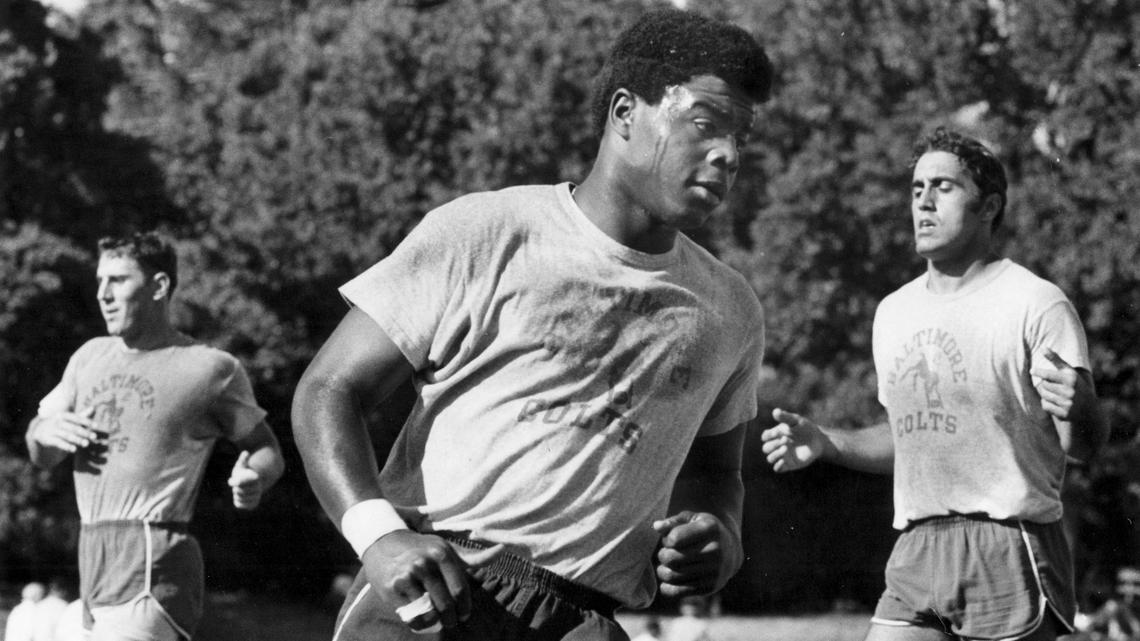 The Baltimore Colts practice at Mustang Stadium in August 1969. The Colts were coming off of an upset loss to Joe Namath and the New York Jets in Super Bowl III.