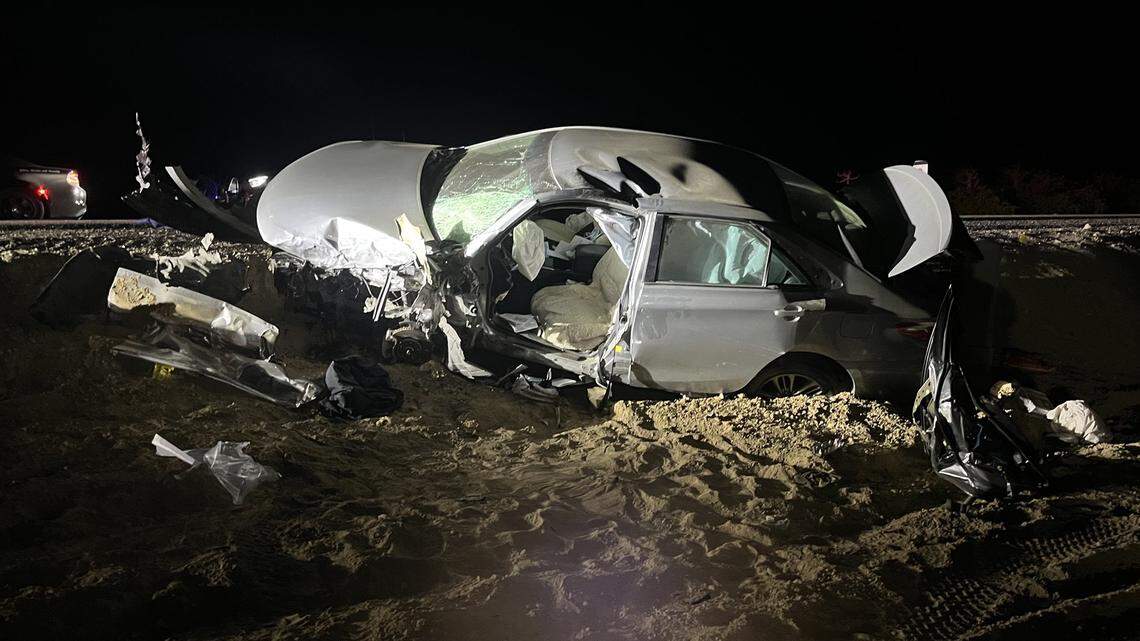 Two drivers were sent to the hospital with serious injuries after colliding head-on on Highway 166 on April 19, 2026.