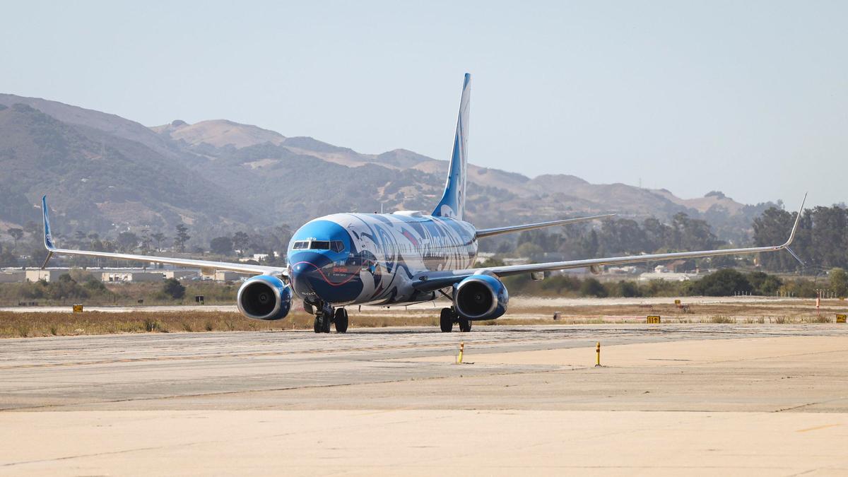 The first Boeing 737-800 to provide regular passenger service to San Luis Obispo County Regional Airport touched down on Oct. 3, 2024. The Alaska Airlines jet will provide daily flights to and from Seattle.